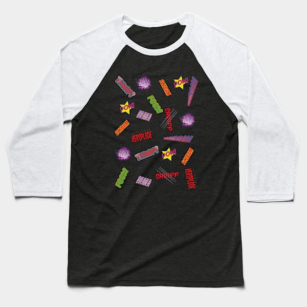 Comic Sounds Baseball T-Shirt by Altdisney